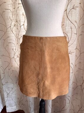 Alice + Olivia Camel Tan Suede Mini Skirt